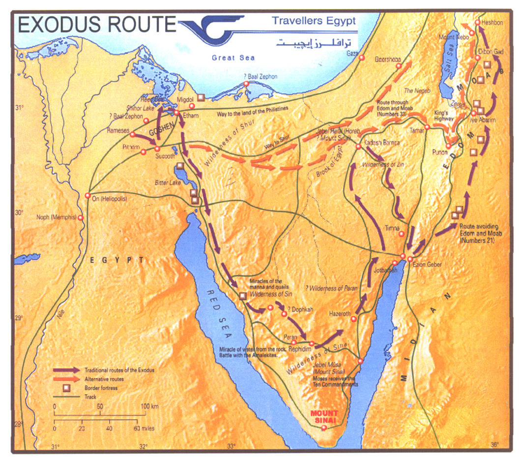 map exodus route - Maranatha Tours Travel Through The Bible Blog