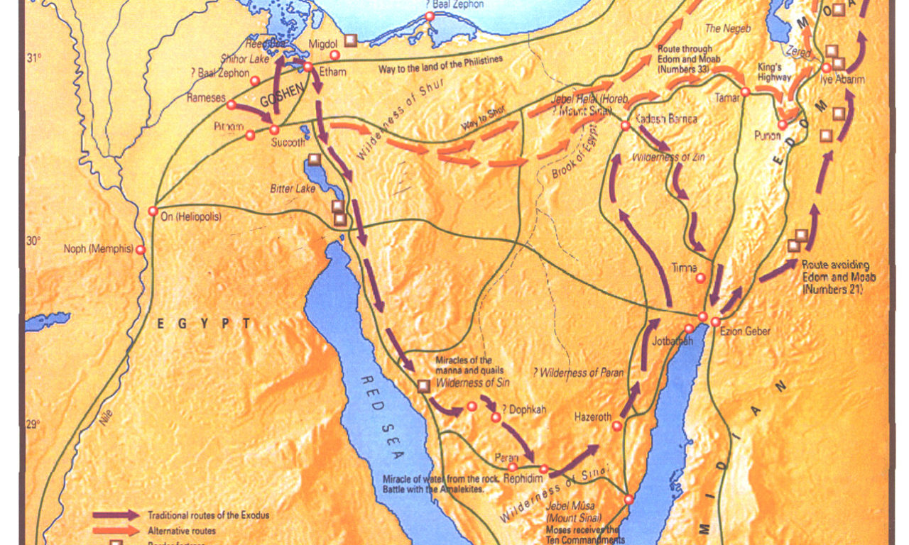 Map Exodus Route Maranatha Tours Travel Through The Bible Blog
