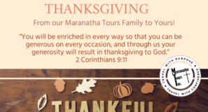 Happy Thanksgiving from the Gang at Maranatha Tours
